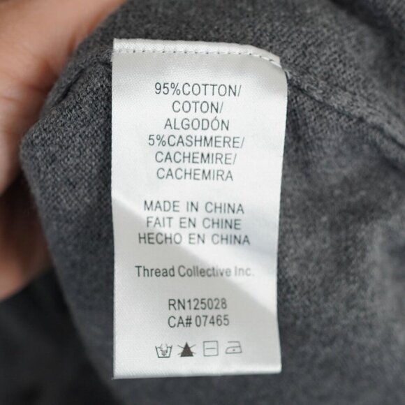 Psycho Bunny Cashmere Gray Sweater Rainbow Stripe Crewneck Pullover Men Size M - Picture 5 of 9